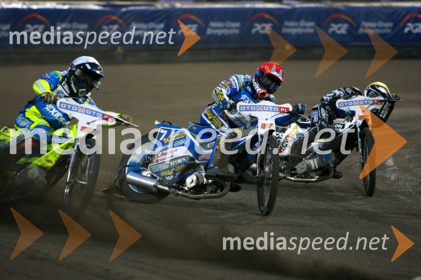 Kenneth Bjerre (Danska), Rune Holta (Poljska) in Janusz Kolodziej (Poljska)Speedway, SGP 2010, VN Evrope, dirka