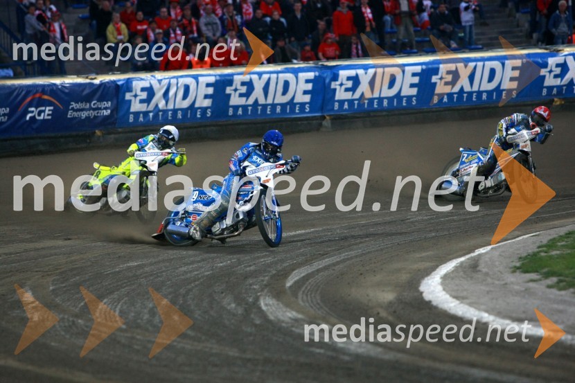 Kenneth Bjerre (Danska), Fredrik Lindgren (Švedska) in Rune Holta (Poljska)Speedway, SGP 2010, VN Evrope, dirka