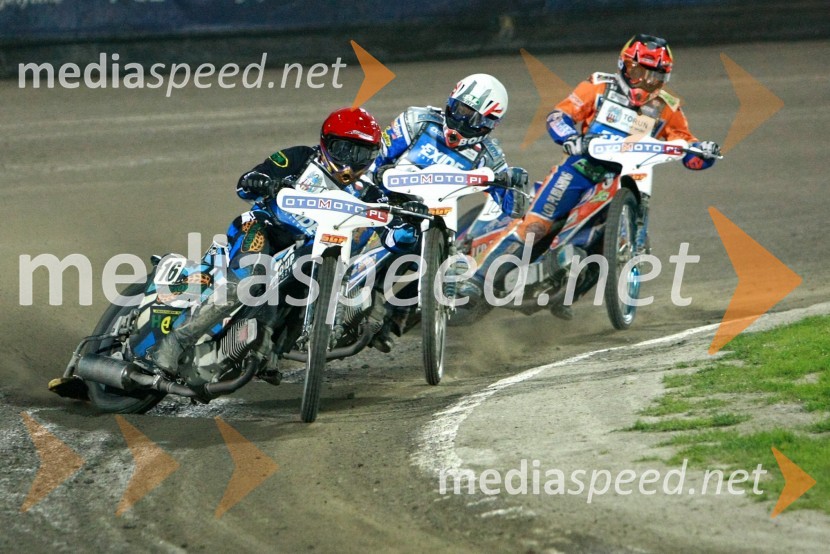 Janusz Kolodziej (Poljska), ... in Chris Harris (Velika Britanija)Speedway, SGP 2010, VN Evrope, dirka