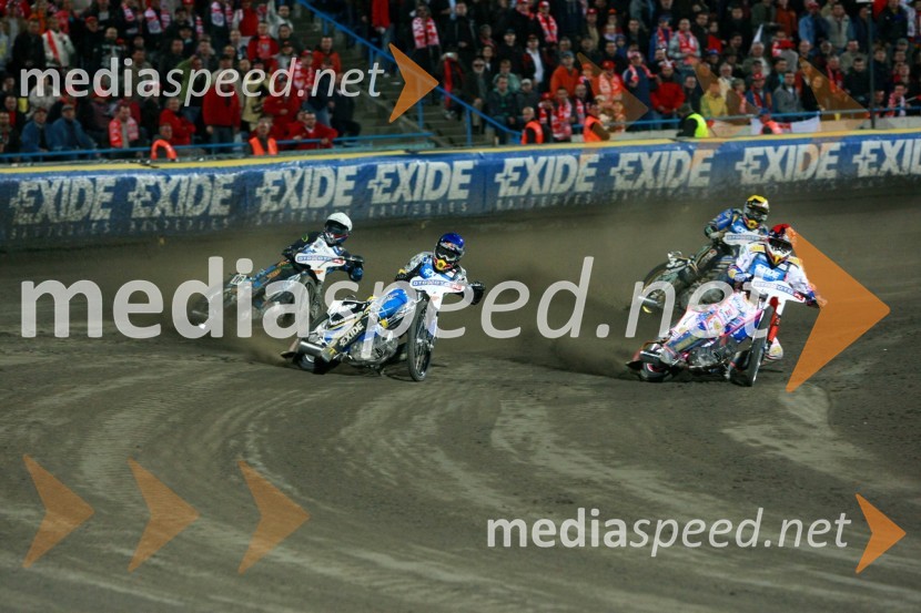 Janusz Kolodziej (Poljska), Jaroslaw Hampel (Poljska), Emil Sayfutdinov (Rusija) in Jason Crump (Avstralija)Speedway, SGP 2010, VN Evrope, dirka