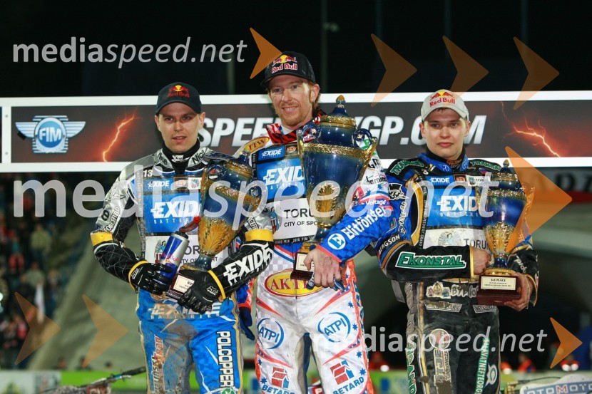 Jaroslaw Hampel (Poljska), Jason Crump (Avstralija) in Emil Sayfutdinov (Rusija)Speedway, SGP 2010, VN Evrope, dirka