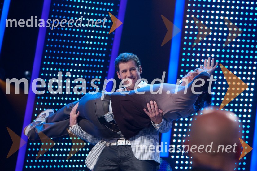 Peter Poles in Vid Valič, povezovalca prireditve2. polfinalna oddaja Slovenija ima talent
