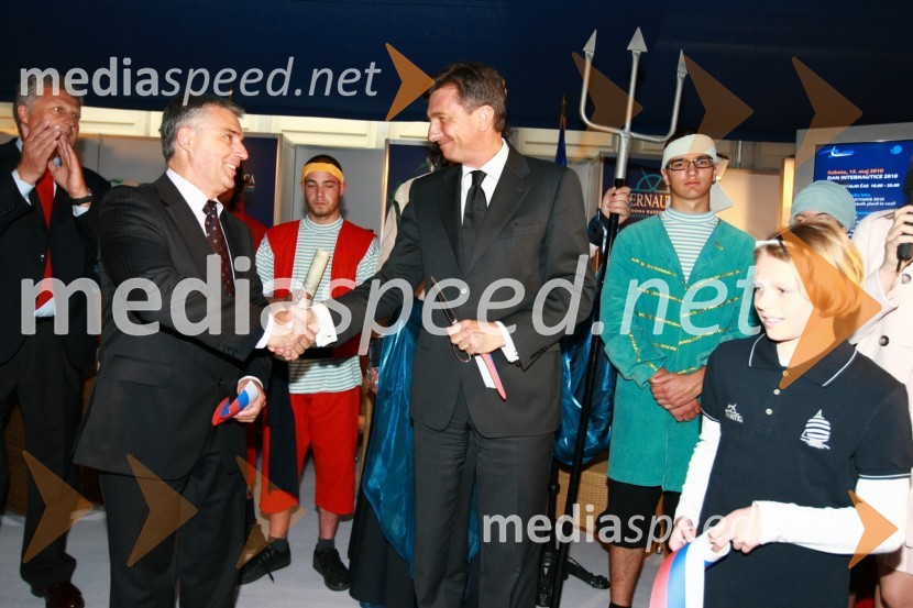 Tomaž Gantar, župan Pirana in Borut Pahor, predsednik vlade Republike Slovenije15. Internautica 2010, otvoritev