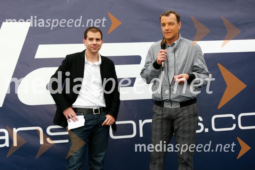 Leon Korošec, izvršni direktor zimske divizije Elan in Dušan Blažič, vodja tekmovalne ekipe Elan15. Internautica 2010, otvoritev