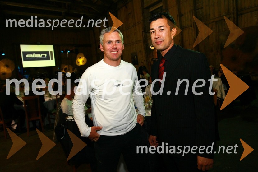 Mitja Margon, jadralec in Taiji Tokuhisha, povezovalec programaEkskluzivna predstavitev jadrnic Elan 350 R - Evolution in Elan impression 444 Evolution