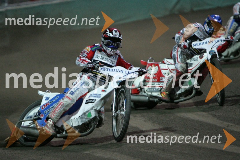 Nicki Pedersen (Danska) in Rune Holta (Poljska-Norveška)SPEEDWAY, SWC Svetovno ekipno prvenstvo v speedwayu 2005, Race off