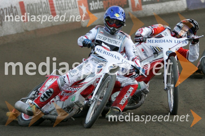 Nicki Pedersen (Danska) in Tomasz Gollob (Poljska)SPEEDWAY, SWC Svetovno ekipno prvenstvo v speedwayu 2005, Race off