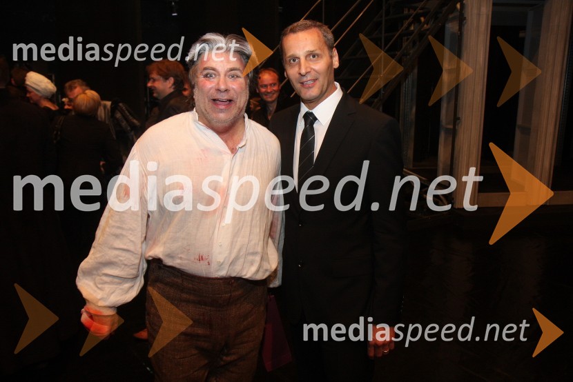 Miro Solman, operni pevec in Danilo Rošker, direktor SNG MariborTosca, premiera opere v SNG Maribor