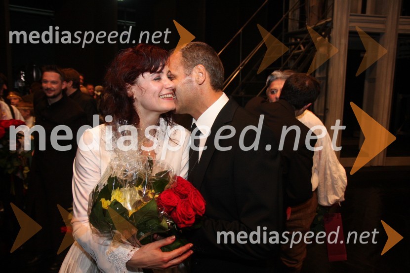 Elena Kononova, operna pevka in Danilo Rošker, direktor SNG MariborTosca, premiera opere v SNG Maribor