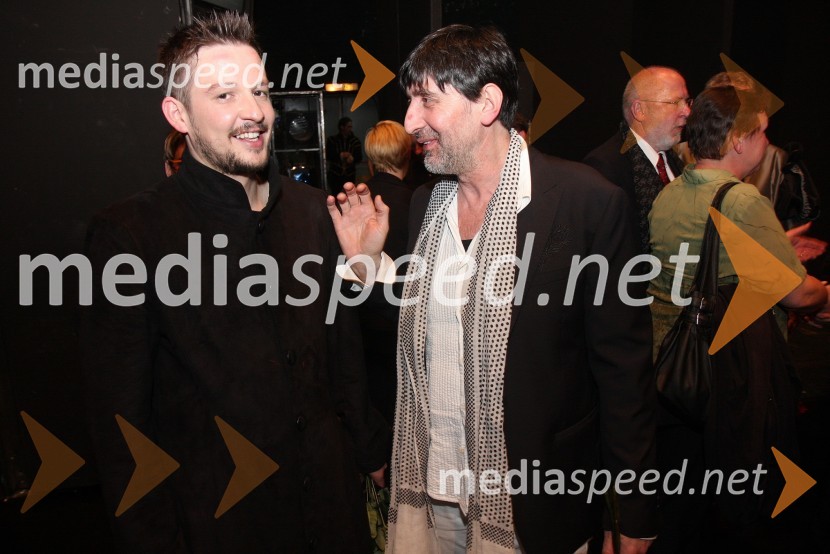 Sebastijan Čelofiga, operni pevec in Leo Kulaš, kostumografTosca, premiera opere v SNG Maribor