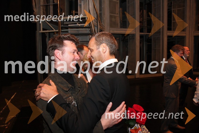 Diego de Brea, režiser in Danilo Rošker, direktor SNG MariborTosca, premiera opere v SNG Maribor