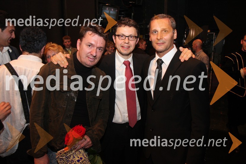 Diego de Brea, režiser, Janko Kastelic, dirigent ter umetniški vodja Opere in baleta SNG Maribor in Danilo Rošker, direktor SNG MariborTosca, premiera opere v SNG Maribor