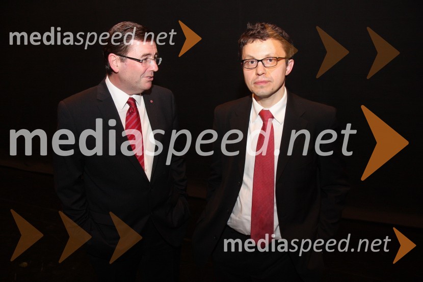 Simon Robinson, dirigent in Janko Kastelic, dirigent ter umetniški vodja Opere in baleta SNG MariborTosca, premiera opere v SNG Maribor