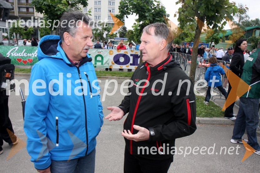 Anton Kampuš, župan občine Gornja Radgona ter poslanec in Marjan Hladen, predsednik športnega društva Radenci30. maraton Treh src