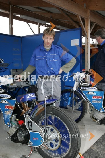 Aleš Kraljič, serviser v ekipi Žagar RacingSPEEDWAY GRAND PRIX, VN Švedske 2006, trening