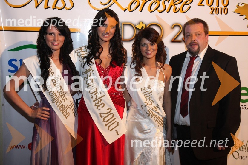 	Sandra Adam, prva spremljevalka Miss Koroške 2010, Sandra Skutnik, Miss Koroške 2010, Tanja Volič, druga spremljevalka Miss Koroške 2010 in ...Miss Koroške 2010 je postala Sandra Skutnik