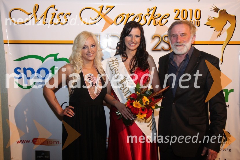 Duška Stanišič, manekenka, direktorica modne agencije Studio 2s in organizatorka prireditve Miss Koroške, Sandra Skutnik, Miss Koroške 2010 in	Matjaž Zanoškar, župan občine Slovenj GradecMiss Koroške 2010 je postala Sandra Skutnik