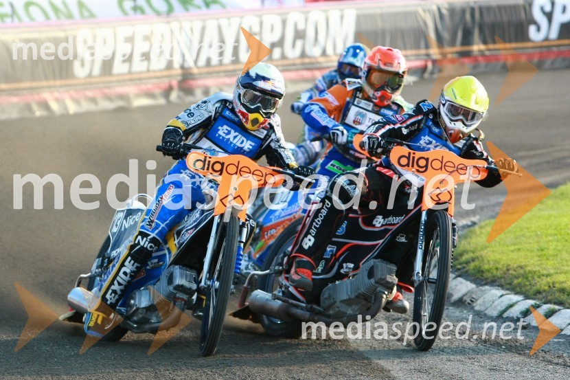 Jaroslaw Hampel (Poljska), Andreas Jonsson (Švedska), Chris Harris (Velika Britanija) in Rune Holta (Poljska)Speedway, SGP 2010, VN Češke 2010