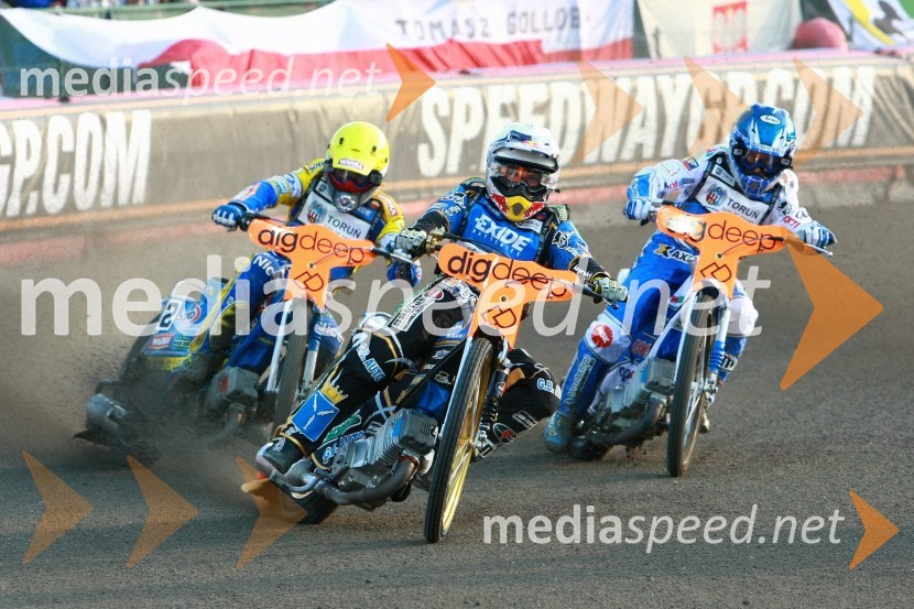 Tomasz Gollob (Poljska), Emil Sayfutdinov (Rusija) in Nicki Pedersen (Danska)Speedway, SGP 2010, VN Češke 2010