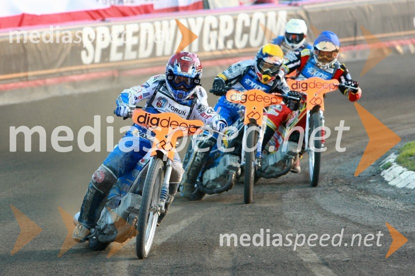 Nicki Pedersen (Danska), Jaroslaw Hampel (Poljska), Magnus Zetterstrom (Švedska) in Matej Kus (Češka)Speedway, SGP 2010, VN Češke 2010