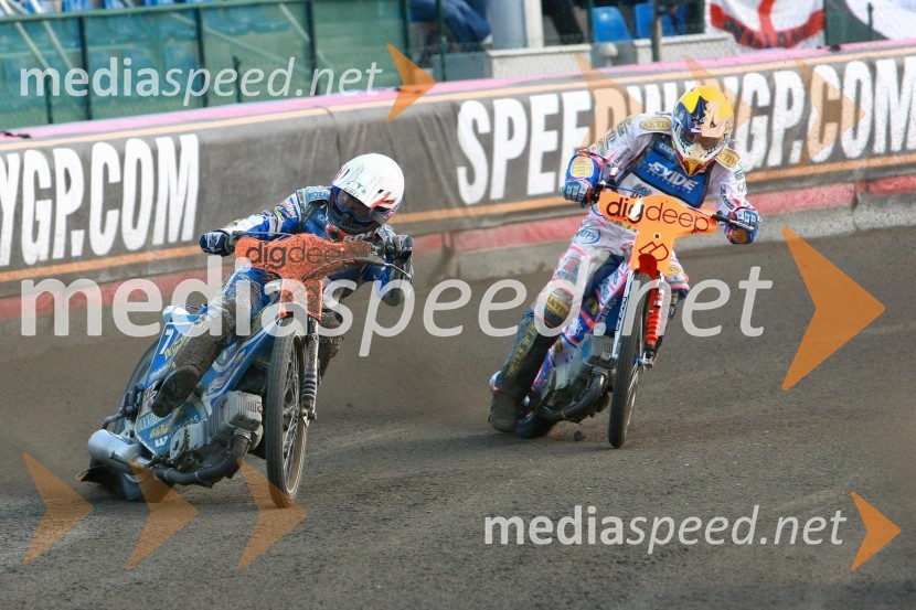 Rune Holta (Poljska) in Jason Crump (Avstralija)Speedway, SGP 2010, VN Češke 2010