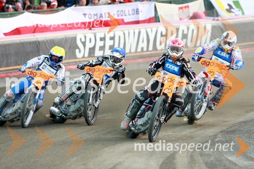 Nicki Pedersen (Danska), Chris Holder (Avstralija), Andreas Jonsson (Švedska) in Jason Crump (Avstralija)Speedway, SGP 2010, VN Češke 2010