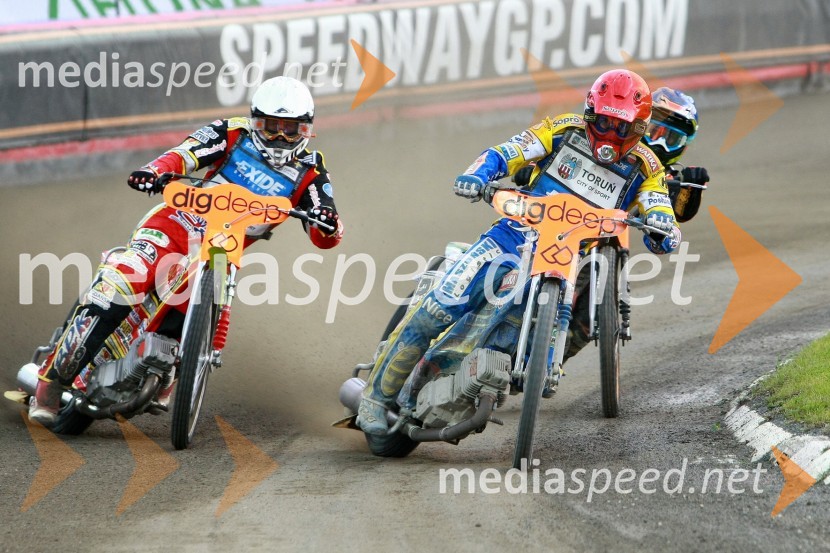 Magnus Zetterstrom (Švedska), Tomasz Gollob (Poljska) in Tai Woffinden (Velika Britanija)Speedway, SGP 2010, VN Češke 2010