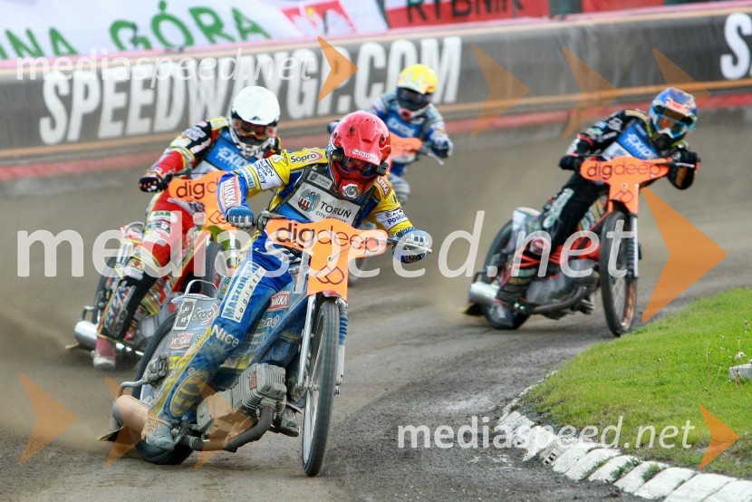 Magnus Zetterstrom (Švedska), Tomasz Gollob (Poljska). Rune Holta (Poljska) in Tai Woffinden (Velika Britanija)Speedway, SGP 2010, VN Češke 2010