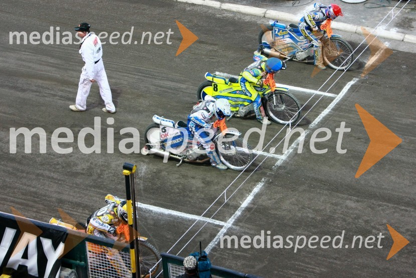 Hans N. Andersen (Danska), Nicki Pedersen (Danska), Kenneth Bjerre (Danska) in Rune Holta (Poljska)Speedway, SGP 2010, VN Češke 2010