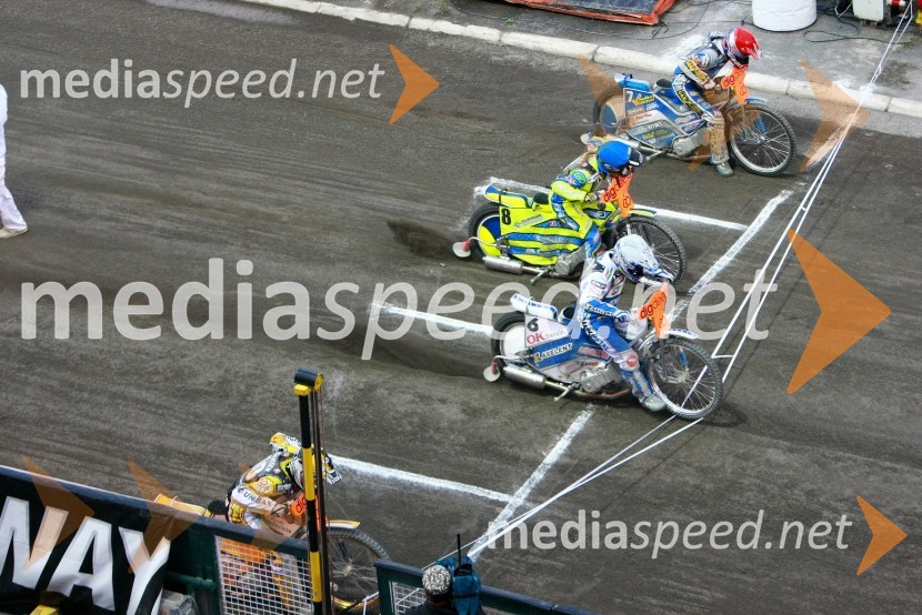 Hans N. Andersen (Danska), Nicki Pedersen (Danska), Kenneth Bjerre (Danska) in Rune Holta (Poljska)Speedway, SGP 2010, VN Češke 2010