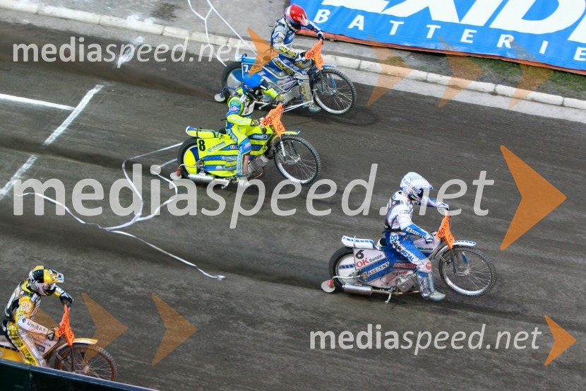 Hans N. Andersen (Danska), Nicki Pedersen (Danska), Kenneth Bjerre (Danska) in Rune Holta (Poljska)Speedway, SGP 2010, VN Češke 2010