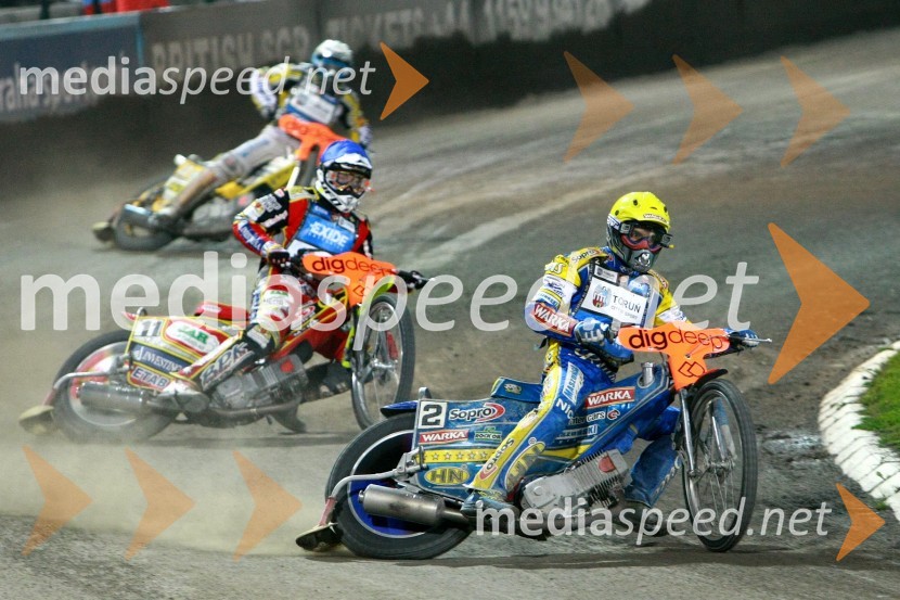 Hans N. Andersen (Danska), Magnus Zetterstrom (Švedska) in Tomasz Gollob (Poljska)Speedway, SGP 2010, VN Češke 2010