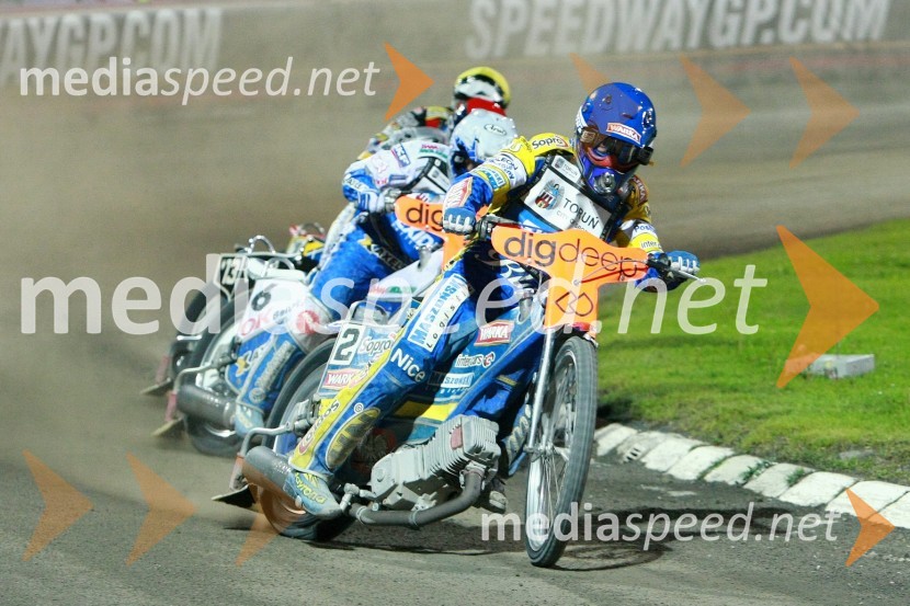 Jaroslaw Hampel (Poljska), Nicki Pedersen (Danska) in  	Tomasz Gollob (Poljska)Speedway, SGP 2010, VN Češke 2010