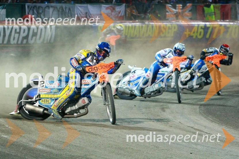 Tomasz Gollob (Poljska), Nicki Pedersen (Danska) in Jaroslaw Hampel (Poljska)Speedway, SGP 2010, VN Češke 2010