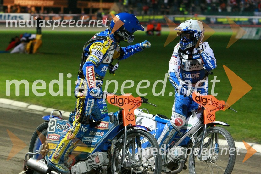 Tomasz Gollob (Poljska) in Nicki Pedersen (Danska)Speedway, SGP 2010, VN Češke 2010