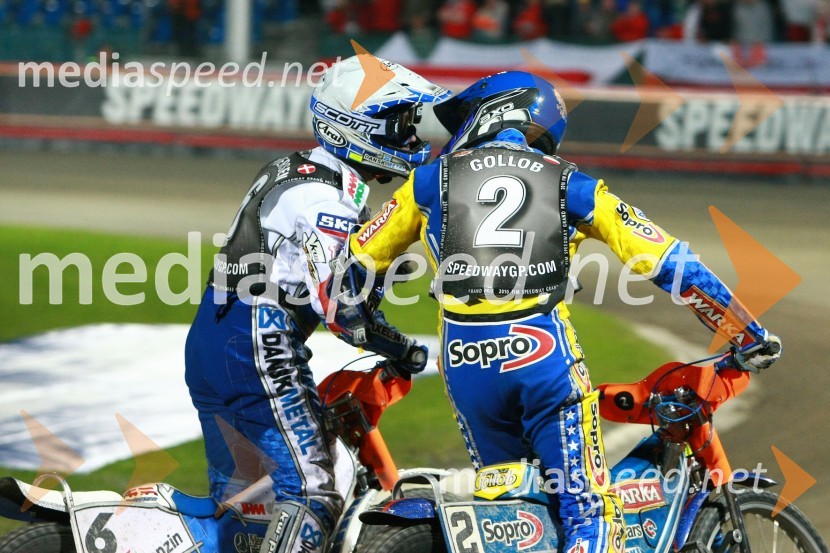 Nicki Pedersen (Danska) in Tomasz Gollob (Poljska)Speedway, SGP 2010, VN Češke 2010