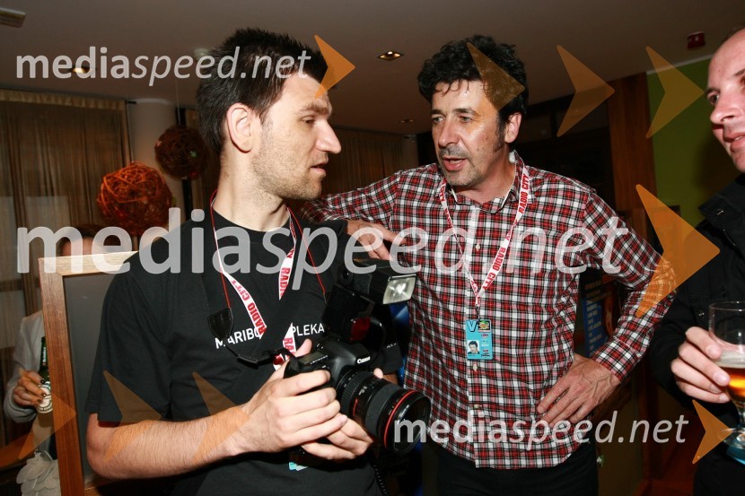 Marko Pigac, fotograf in Franci Kek, novinar in politik15. obletnica Radia City, koncert