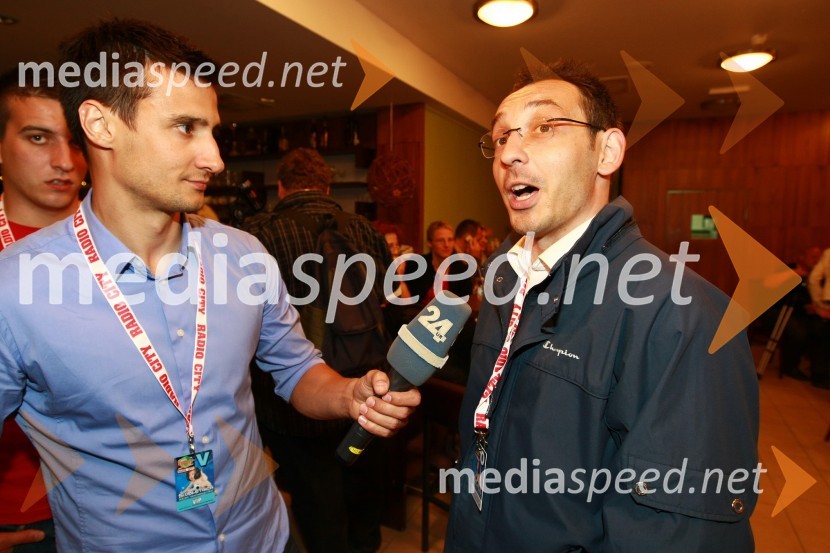 Miha Krajnc, novinar RTS in Tadej Toš, igralec15. obletnica Radia City, koncert