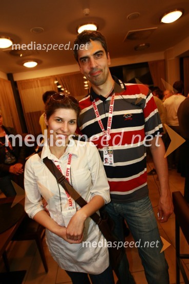 Natalija Bratkovič, voditeljica na RTS in Bor Greiner, odgovorni urednik Radia City15. obletnica Radia City, koncert