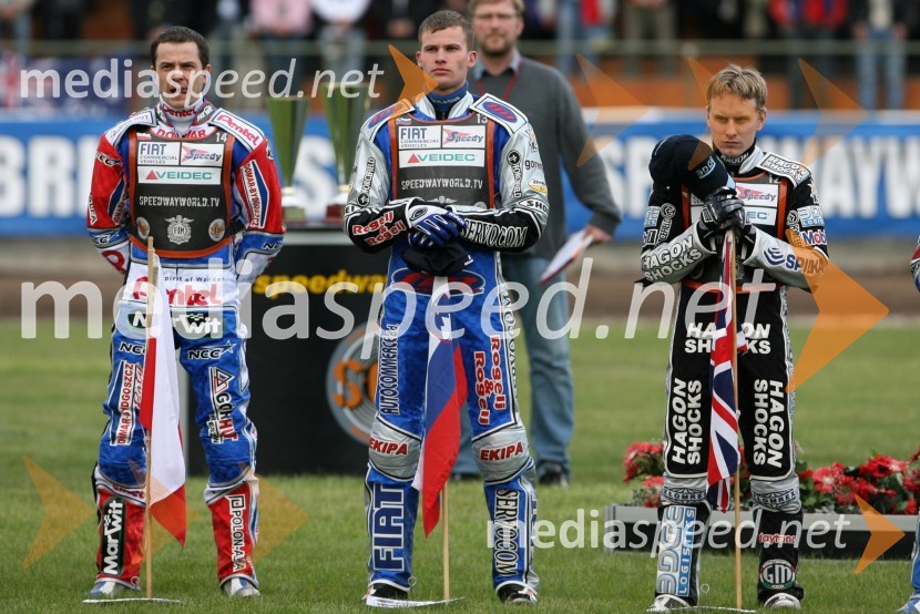 Piotr Protasiewicz (Poljska), Matej Žagar (Slovenija) in Lee Richardson (VBR)
SPEEDWAY GRAND PRIX, VN Švedske 2006, dirka