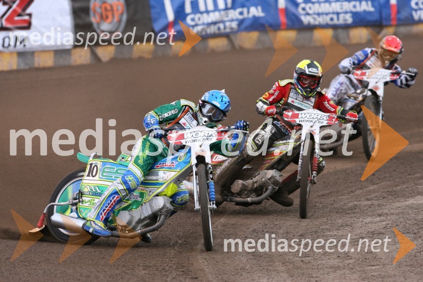 Antonio Lindbaeck (Švedska) in Leigh Adams (Avstralija)SPEEDWAY GRAND PRIX, VN Švedske 2006, dirka