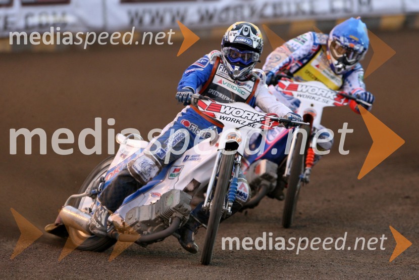 Nicki Pedersen (Danska) in Jason Crump (Avstralija)
SPEEDWAY GRAND PRIX, VN Švedske 2006, dirka
