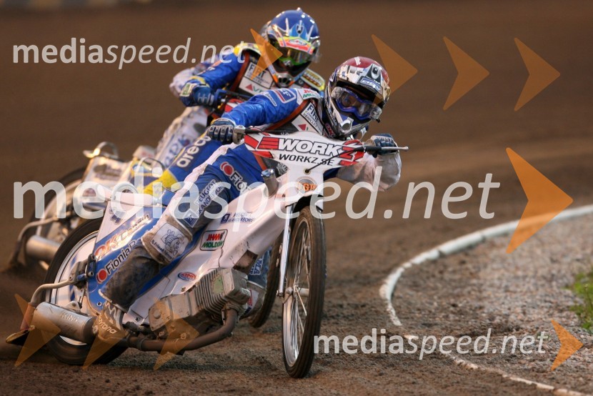 Nicki Pedersen (Danska) in Andreas Jonsson (Švedska)SPEEDWAY GRAND PRIX, VN Švedske 2006, dirka