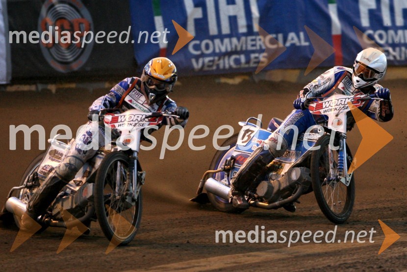 Fredrik Lindgren (Švedska) in Matej Žagar (Slovenija)SPEEDWAY GRAND PRIX, VN Švedske 2006, dirka