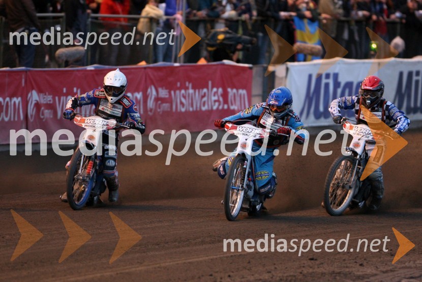Niels Kristian Iversen (Danska),Greg Hancock (ZDA) in Fredrik Lindgren (Švedska)
SPEEDWAY GRAND PRIX, VN Švedske 2006, dirka