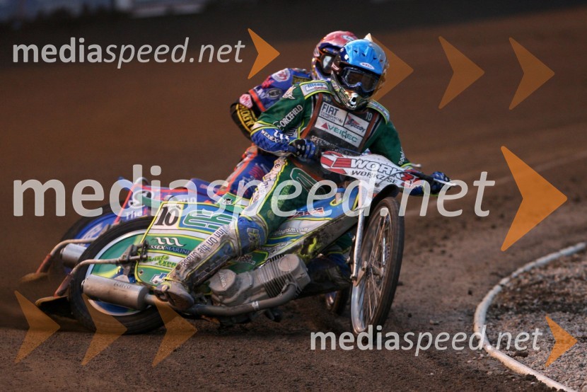 Antonio Lindbaeck (Švedska) in Scott Nicholls (VBR)SPEEDWAY GRAND PRIX, VN Švedske 2006, dirka