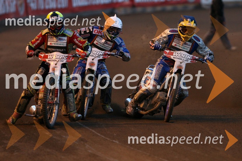 Leigh Adams (Avstralija), Bjarne Pedersen (Danska) in Matej Žagar (Slovenija)SPEEDWAY GRAND PRIX, VN Švedske 2006, dirka