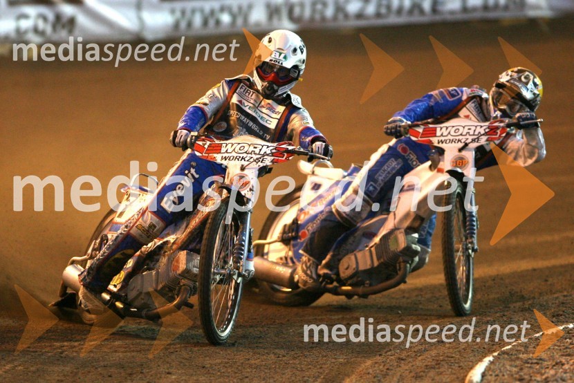 Tomasz Gollob (Poljska) in Nicki Pedersen (Danska)SPEEDWAY GRAND PRIX, VN Švedske 2006, dirka