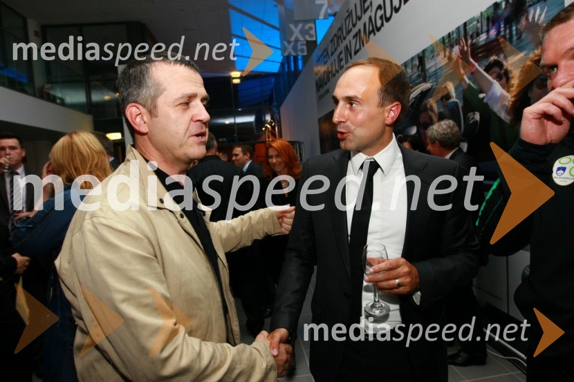 Uroš Skuhala, direktor in odgovorni urednik medijev ČZP Večer d.d. in Uroš Seles, direktor BMW Selmar d.o.o.Odprtje najsodobnejšega BMW salona Selmar Maribor