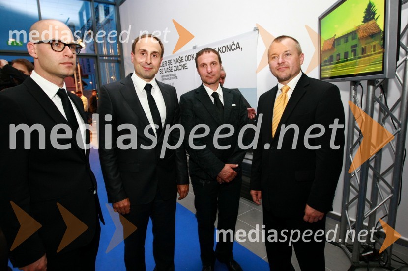 Miha Ažman, generalni direktor BMW Group Slovenija, Uroš Seles, direktor BMW Selmar d.o.o., Denis Seles, tehnični direktor BMW Selmar d.o.o. in Franc Kangler, župan Mestne občine MariborOdprtje najsodobnejšega BMW salona Selmar Maribor
